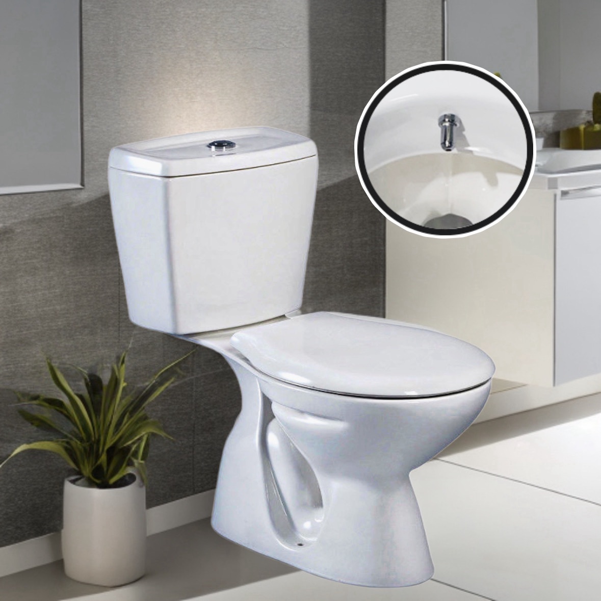 Stand-WC mit Spülkasten, WC mit buy Taharet Bidet Toilette, Stand-WC